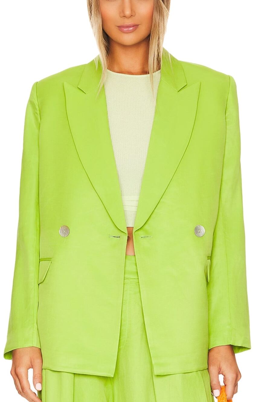 L'Academie Green Oversized Blazer XS 80s Career Designer Work Revolve $300 NEW